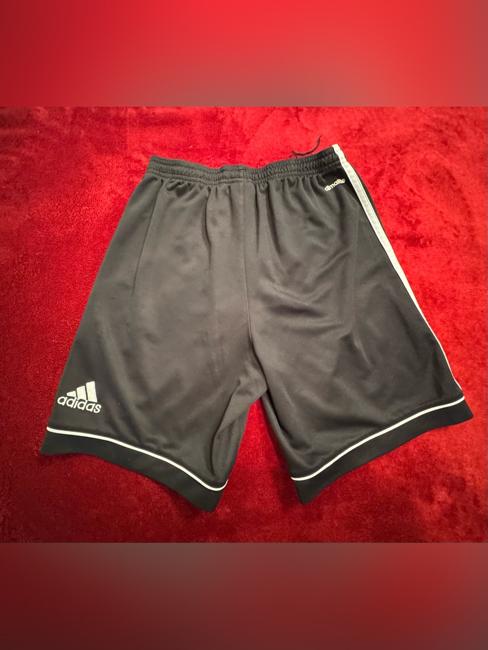adidas Men’s Black Athletic Shorts with White Piping